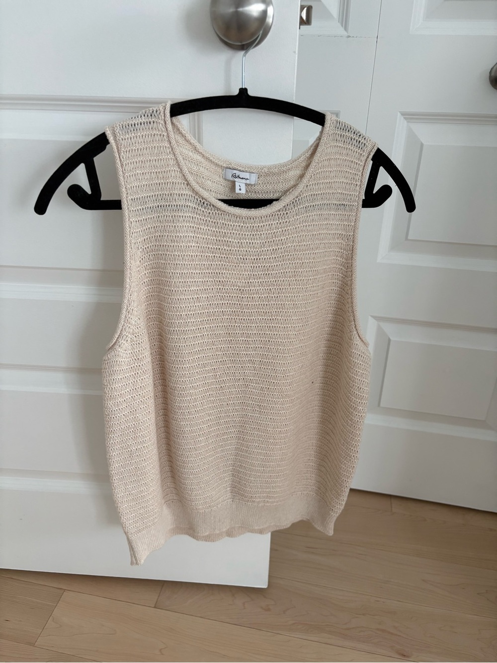 Reitmans Cream Open-Knit Sleeveless Top